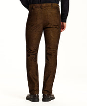 Corduroy Straight-Leg Pants in Brown