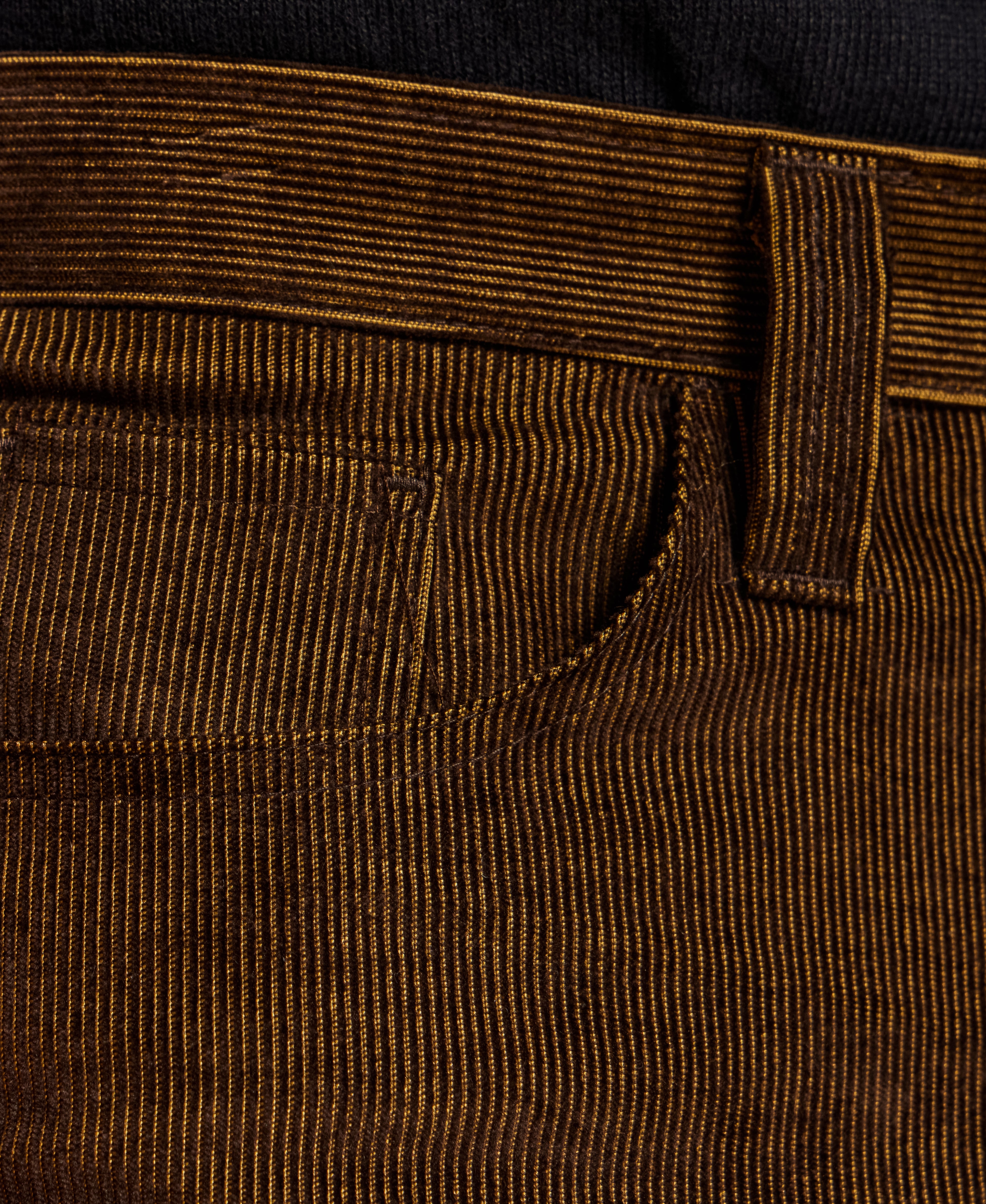 Corduroy Straight-Leg Pants in Brown