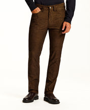 Corduroy Straight-Leg Pants in Brown