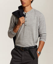 Long Sleeve Mixy Henley in Grey