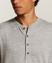 Long Sleeve Mixy Henley in Grey