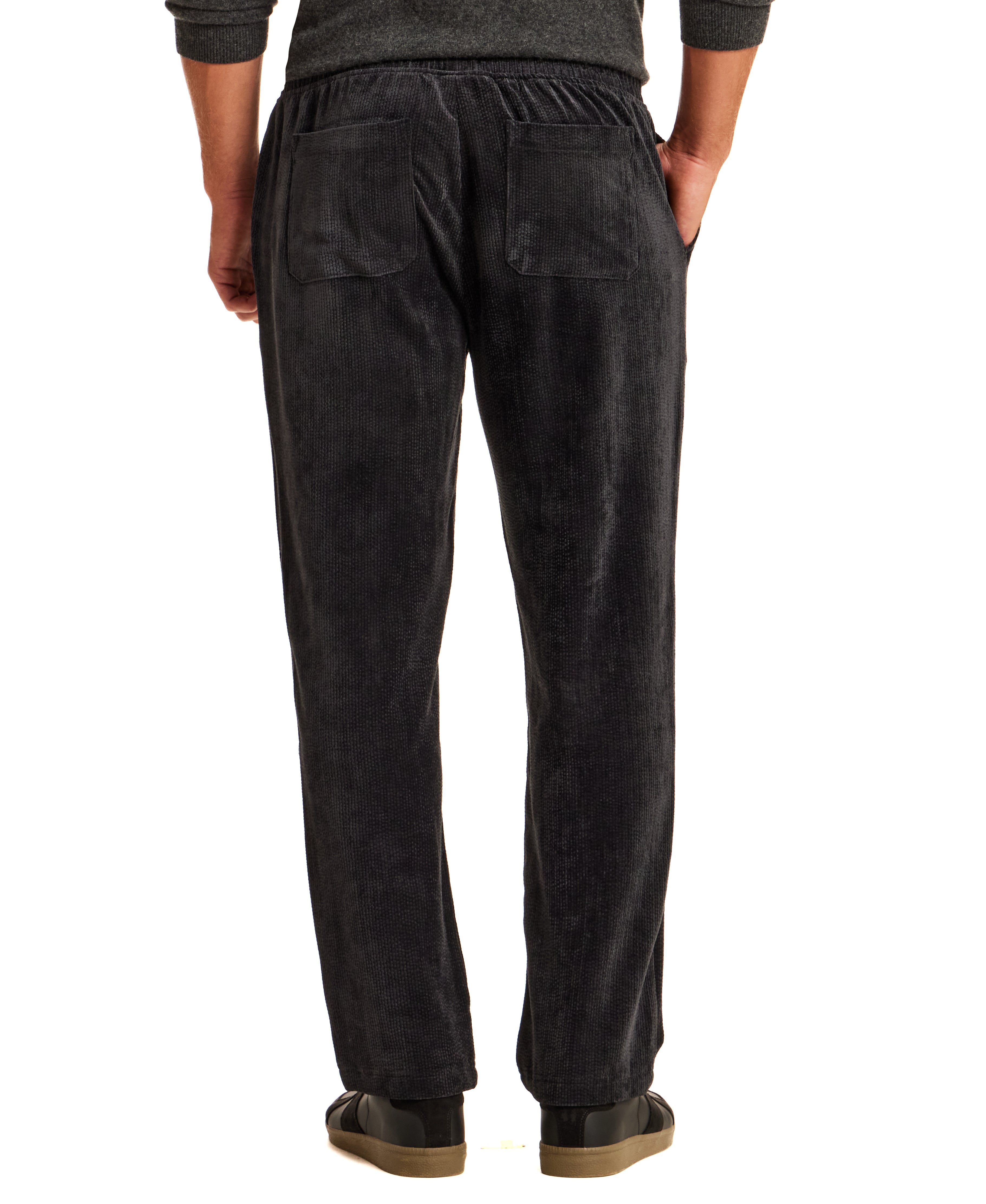 Relaxed Cord Drawstring Pant in Black