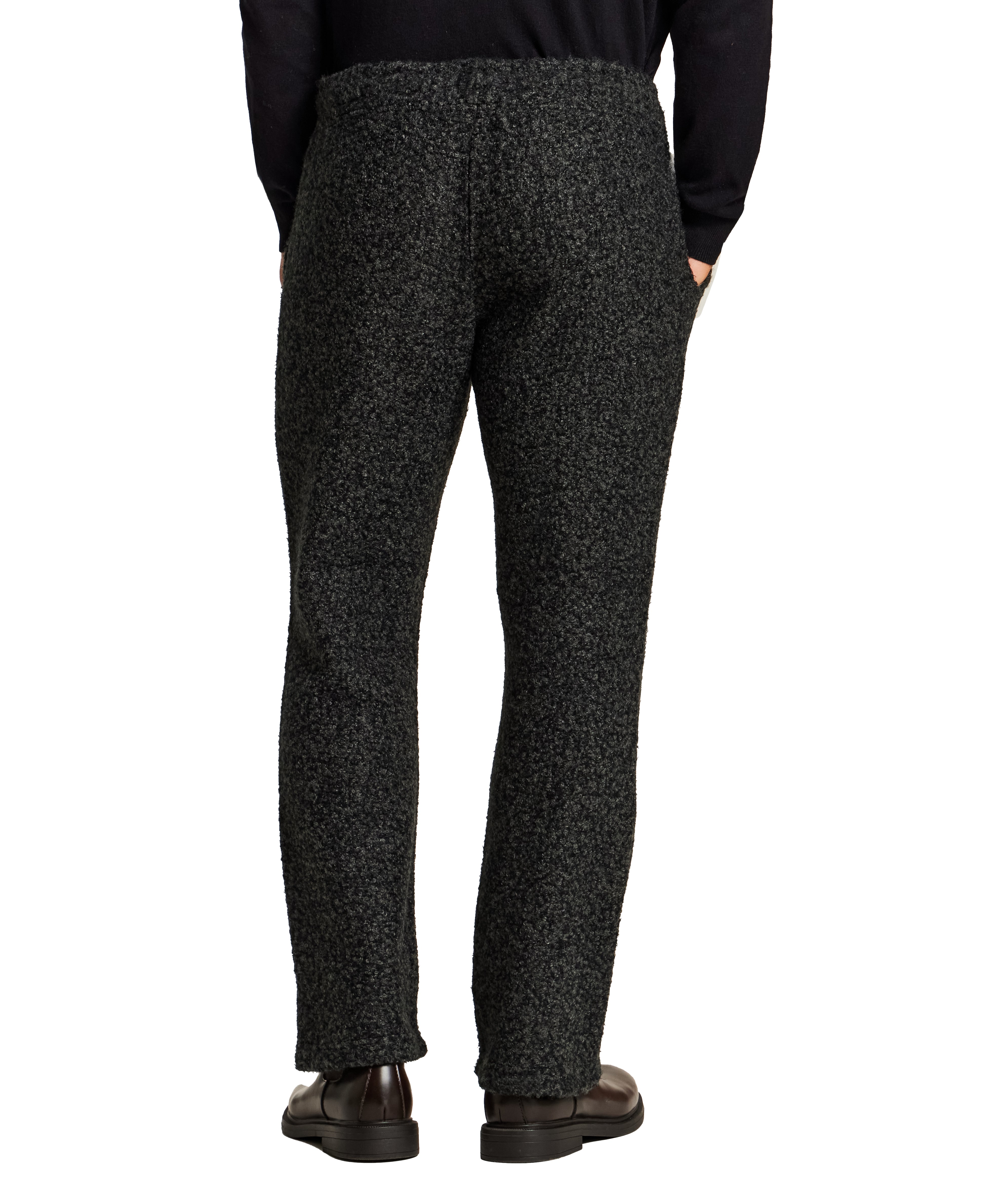 High Pile Bouclé Jogger Pant in Black Grey