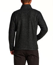 High Pile Bouclé Full Zip Jacket in Black Grey