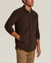 Corded Knit Overshirt in Brown