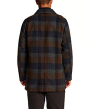 Brushed Plaid Car Coat in Charcoal