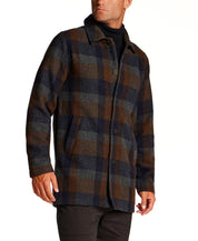 Brushed Plaid Car Coat in Charcoal