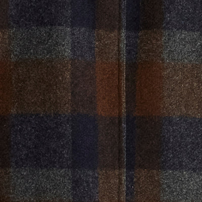 Brushed Plaid Car Coat in Charcoal