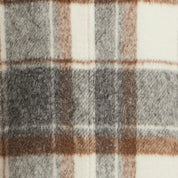 Brushed Plaid Car Coat in Cream
