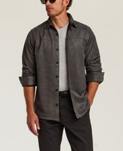 Sueded Twill Shirt in Charcoal