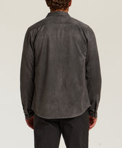 Sueded Twill Shirt in Charcoal