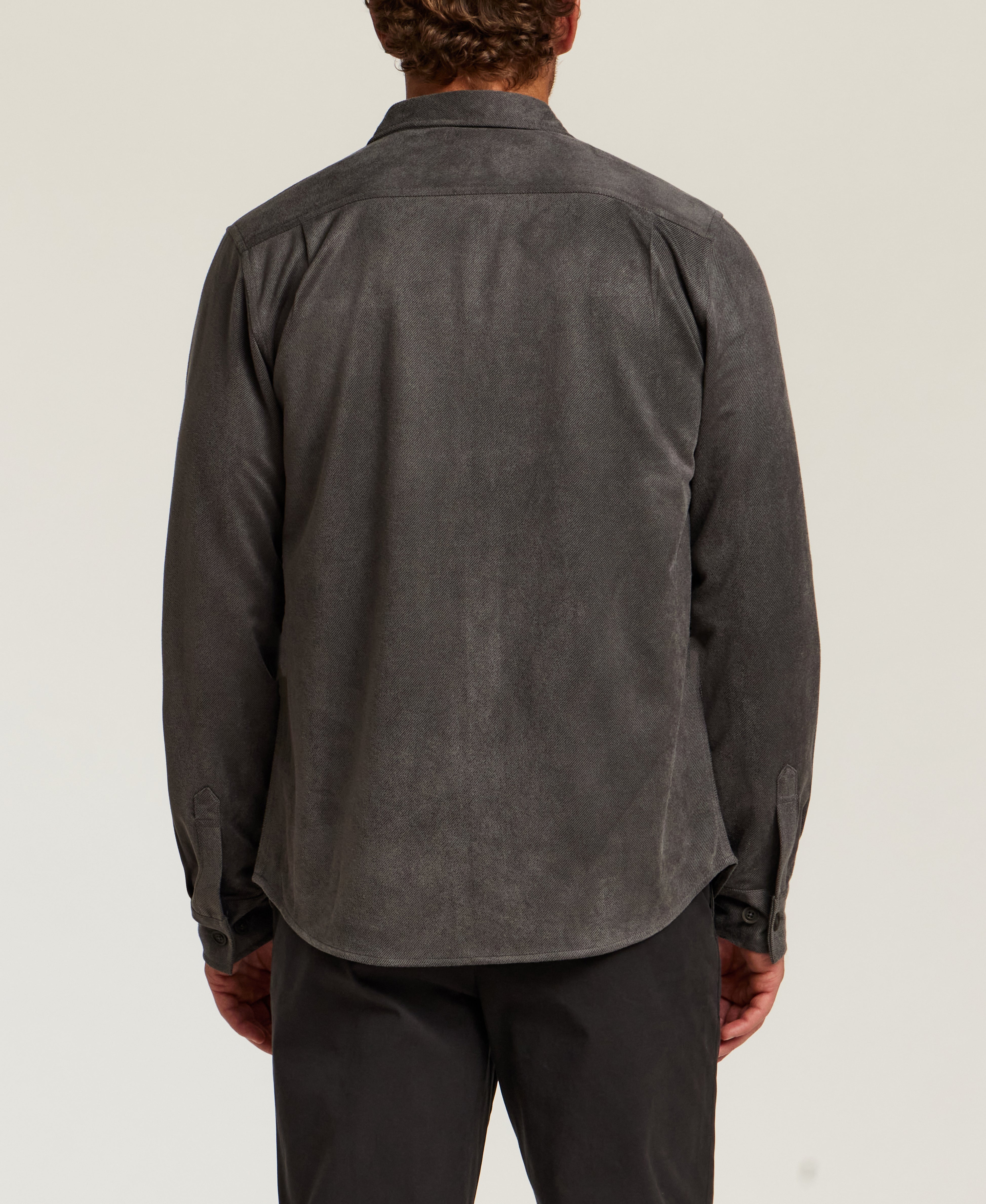 Sueded Twill Shirt in Charcoal