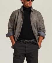 Felted Sherpa Shirt Jacket in Khaki Grey