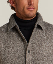 Felted Sherpa Shirt Jacket in Khaki Grey