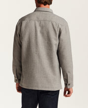 Brushed Mélange Zip Shirt Jacket in Grey Heather