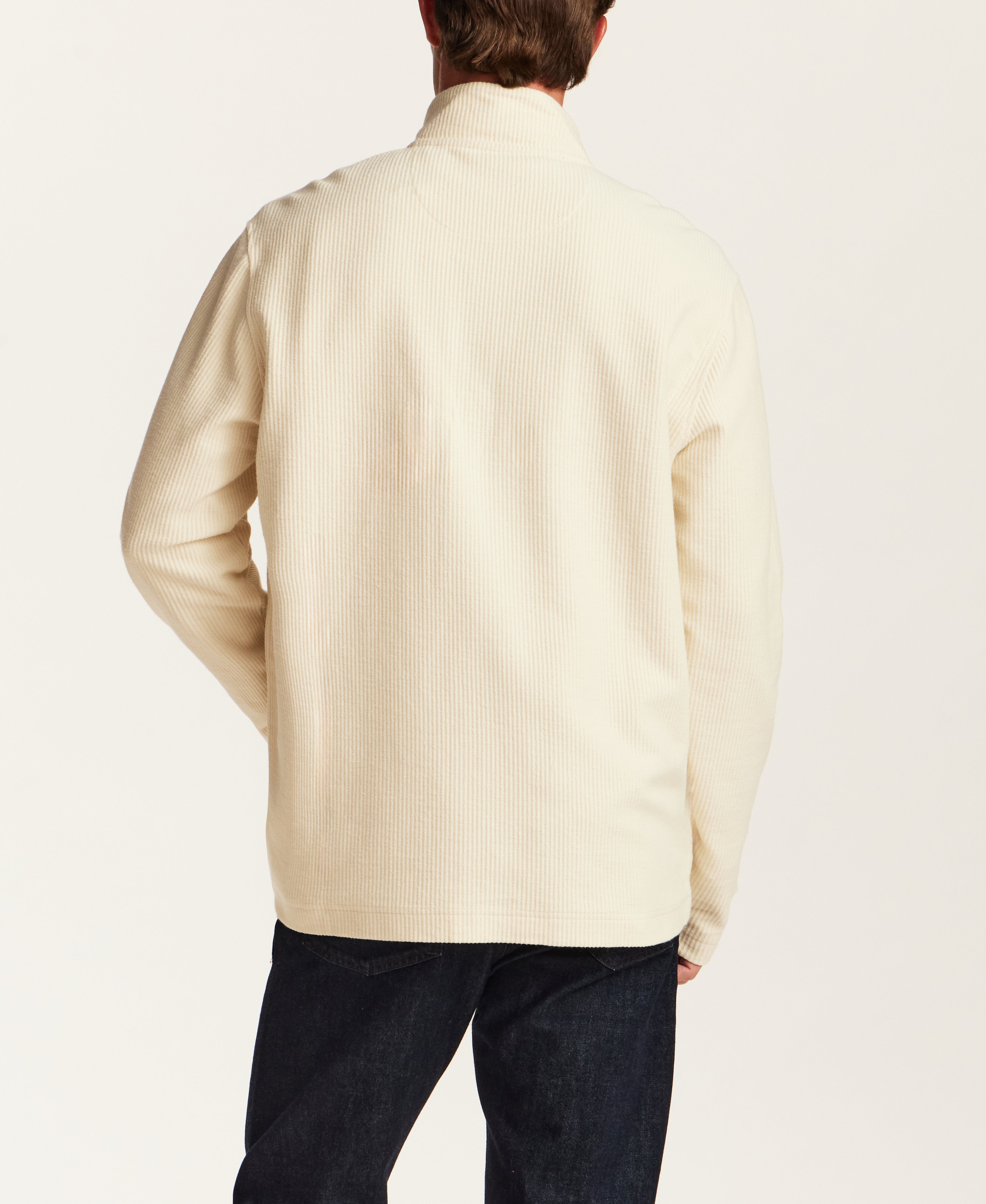 Corded Full-Zip Jacket in Cream