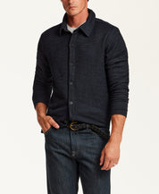 Slub Terry Overshirt in Navy