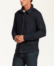 Slub Terry Overshirt in Navy