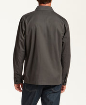 Cotton-Stretch Twill Overshirt in Charcoal
