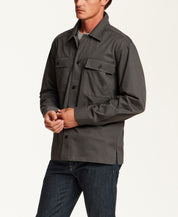 Cotton-Stretch Twill Overshirt in Charcoal