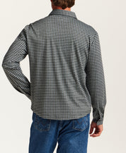 Knit Houndstooth Shirt in Navy