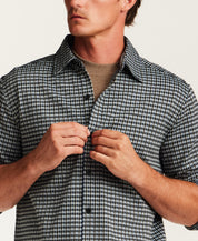Knit Houndstooth Shirt in Navy