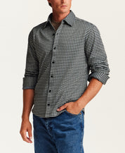 Knit Houndstooth Shirt in Navy