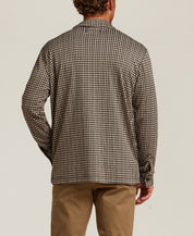Knit Houndstooth Overshirt in Brown