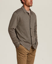 Knit Houndstooth Overshirt in Brown