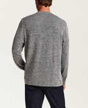 Textured Rib Henley in Navy White