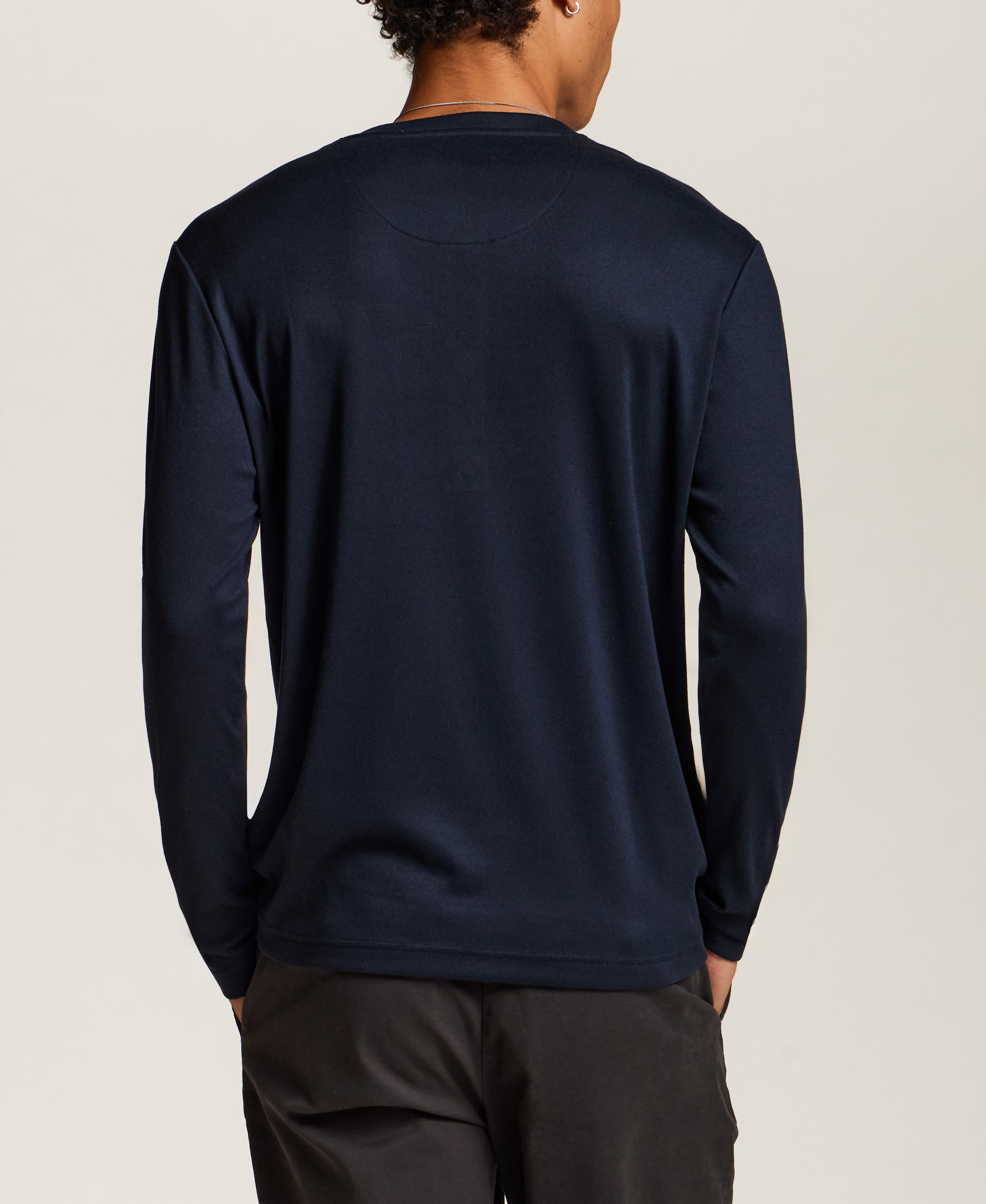 Soft Stretch Henley in Navy