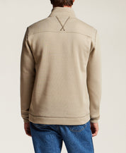 Mock Neck Sweater Fleece Pullover in Abbey Stone
