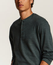 Classic Thermal Henley in Heather Scarab