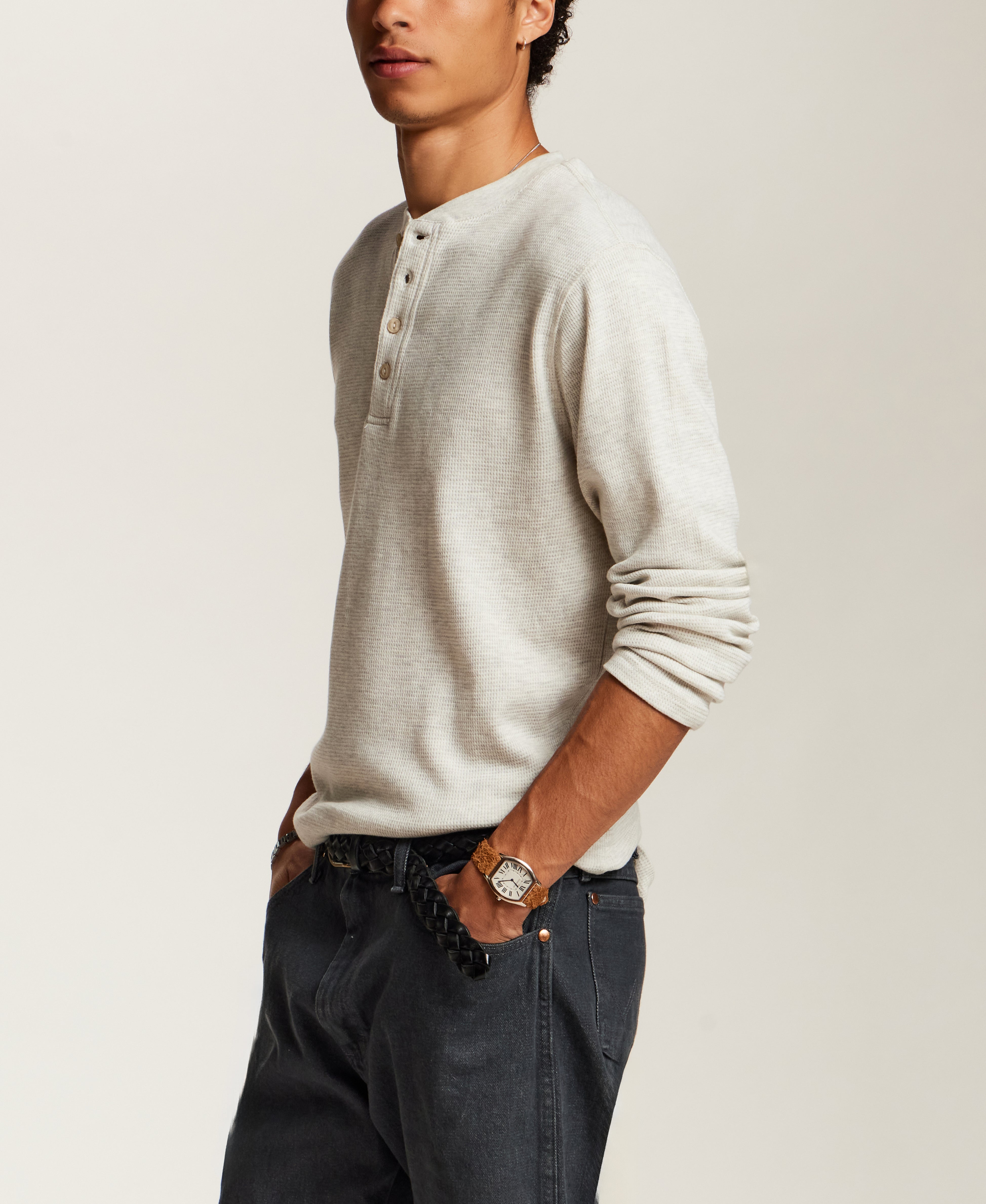 Classic Thermal Henley in Oatmeal
