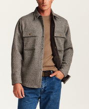 Knit Shirt Jacket in Chocolate Torte