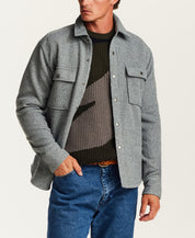 Knit Shirt Jacket in Stormy Weather
