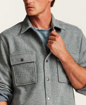 Knit Shirt Jacket in Stormy Weather