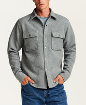 Knit Shirt Jacket in Stormy Weather