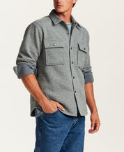 Knit Shirt Jacket in Stormy Weather