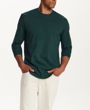 Signature Microstripe Crew in Botanical Green