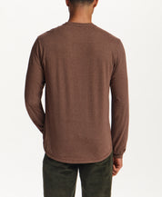 Signature Microstripe Crew in Khaki Brown