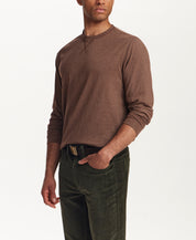 Signature Microstripe Crew in Khaki Brown