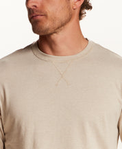 Signature Microstripe Crew in Light Tan