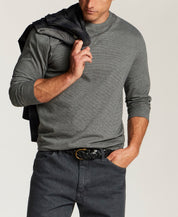 Signature Microstripe Crew in Metal Grey