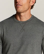 Signature Microstripe Crew in Metal Grey