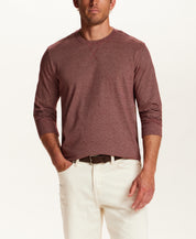 Signature Microstripe Crew in Wine