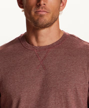 Signature Microstripe Crew in Wine
