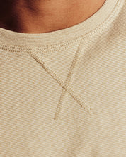 Signature Microstripe Crew in Light Tan