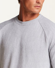 Textured Raglan Crewneck in Heather Grey