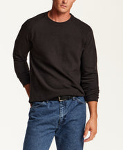 Textured Raglan Crewneck in Meteorite